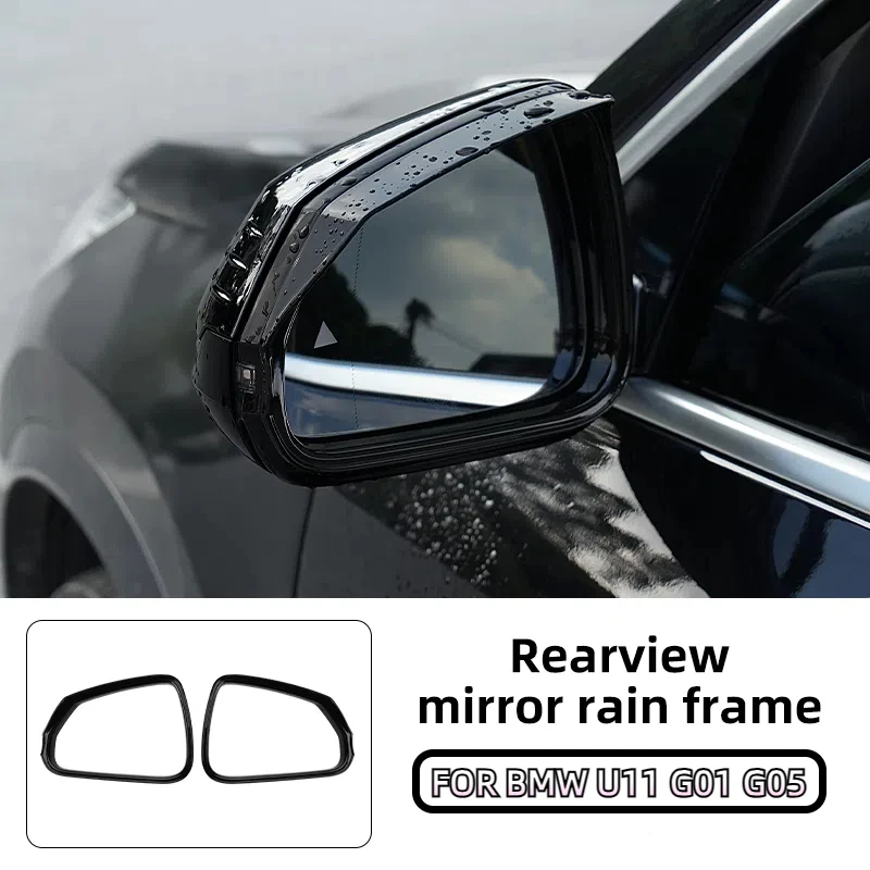 2pc Auto Spiegel Regen Augenbraue Rahmen Dekorative Aufkleber ABS Auto Rückspiegel Regendicht Zubehör Für BMW X1 U11 X3 G01 x5 G05 Image