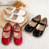 KIDSUN Schwarze modische Kinderschuhe für Mädchen, formelle Schnalle, Gummisohle, Leder, Prinzessinnenkleid, klassische Größe 21–32