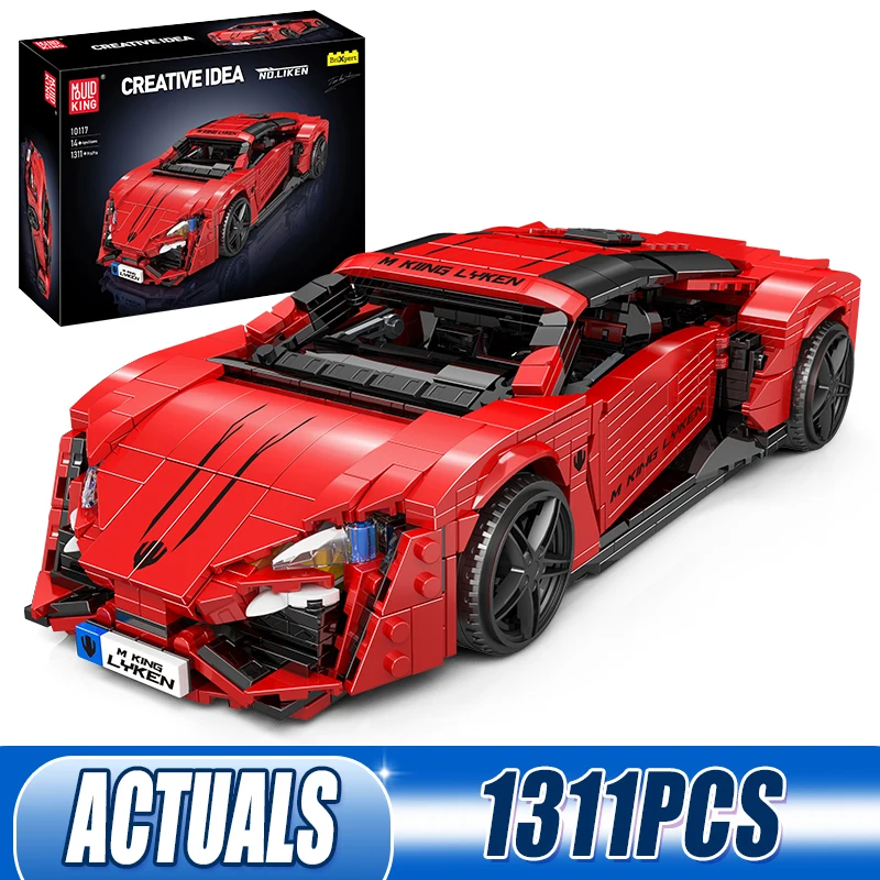 Mould King 10117 bloc de construction de voiture technique MOC rouge Lykens Sport modèle de voiture de course assemblage voiture brique jouets enfants cadeau de noël