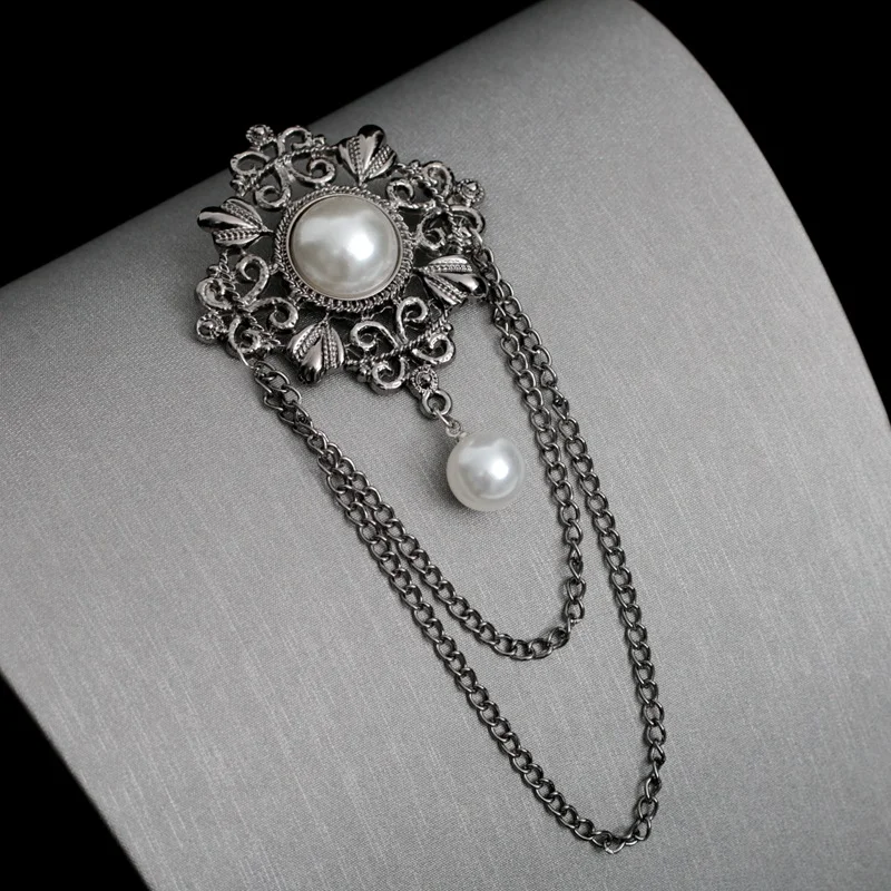 Emblème baroque vintage pour femmes, accessoires de mode, motif européen, JOPins perlés, épingles de poitrine trempées, épingles de poitrine vintage