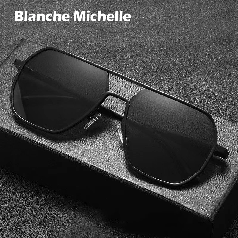 Sonnenbrille Für Männer Polarisierte UV400 Aluminium Magnesium Spiegel Sonnenbrille Vintage Fahren Sonnenbrille Photochrome Oculos Mit Box Image