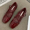 Mary Jane Schuhe für Frauen Retro mittelhohe Damen Single Schuhe weiche und bequeme rote Balletts chuhe Zapatos de Mujer