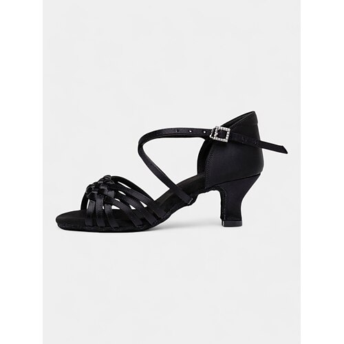 silberne holografische Tanzsandalen für Damen mit weicher Wildledersohle, überkreuztem Riemendesign und niedrigem Absatz – ideal für Salsa-, lateinamerikanische und Gesellschaftstänze Image