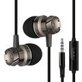 auricolari super bassi con filo metallico, microfono incorporato da 3,5 mm, riduzione del rumore a mani libere, cuffie universali da gioco, auricolari sportivi