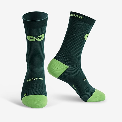 Calze sportive Calzini da corsa 1 paio Color Block Per uomo Calzini / Calze Calzini a compresione Anti-scivolo Traspirante Comodo Allenamento in palestra Calcio Corsa Jogging Ciclismo Gli sport Color