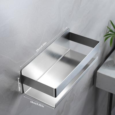 TEMU 1pc, Wall Mounted Storage Rack, Shower Rack, Toiletries Rack, Suitable For Decorative Storage Racks In Bathrooms, Kitchens, Living Rooms, And Bedrooms, Shelves Image
