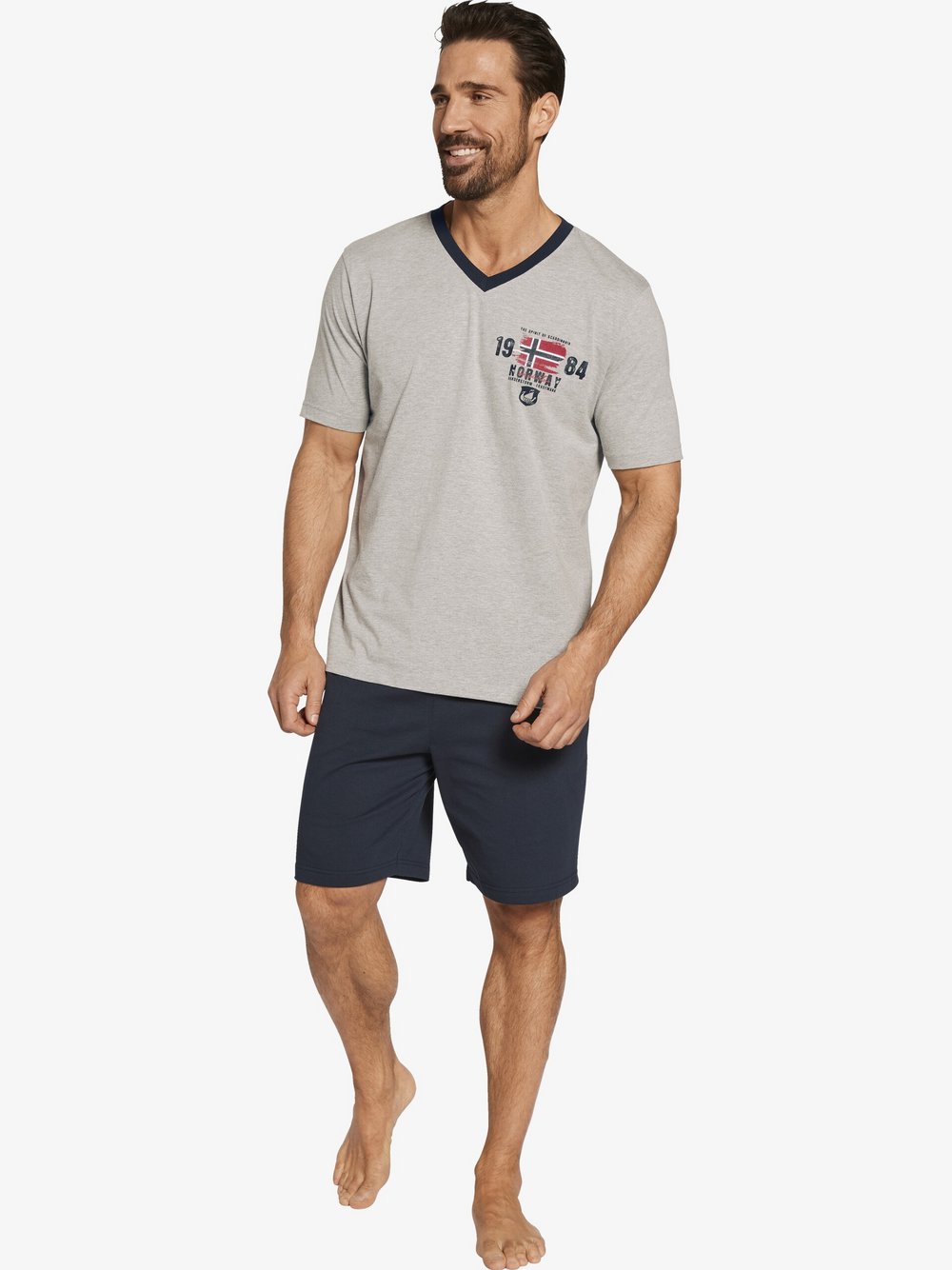 Jan Vanderstorm Kurzer Schlafanzug Herren grau, XXL Image