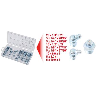 Kstools - Sortiment Schmiernippel, metrisch & Zoll, 70-tlg