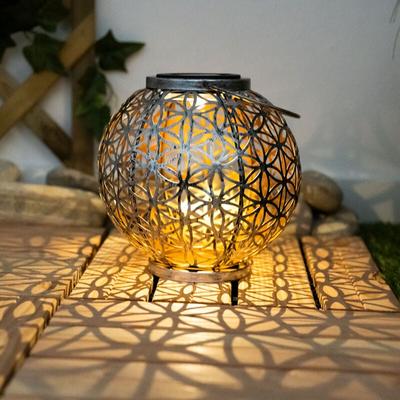 Solar Lampe Outdoor Solarleuchte orientalisch LED Solar Laterne Außen, Lichteffekt Lebensblume, 1x Image