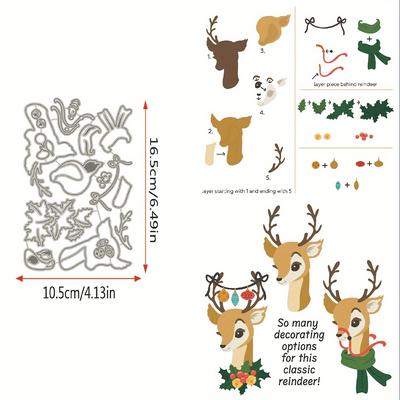 TEMU Of 1 Christmas Die- Set, Metal Die Templates, , , For Diy Scrapbooking And