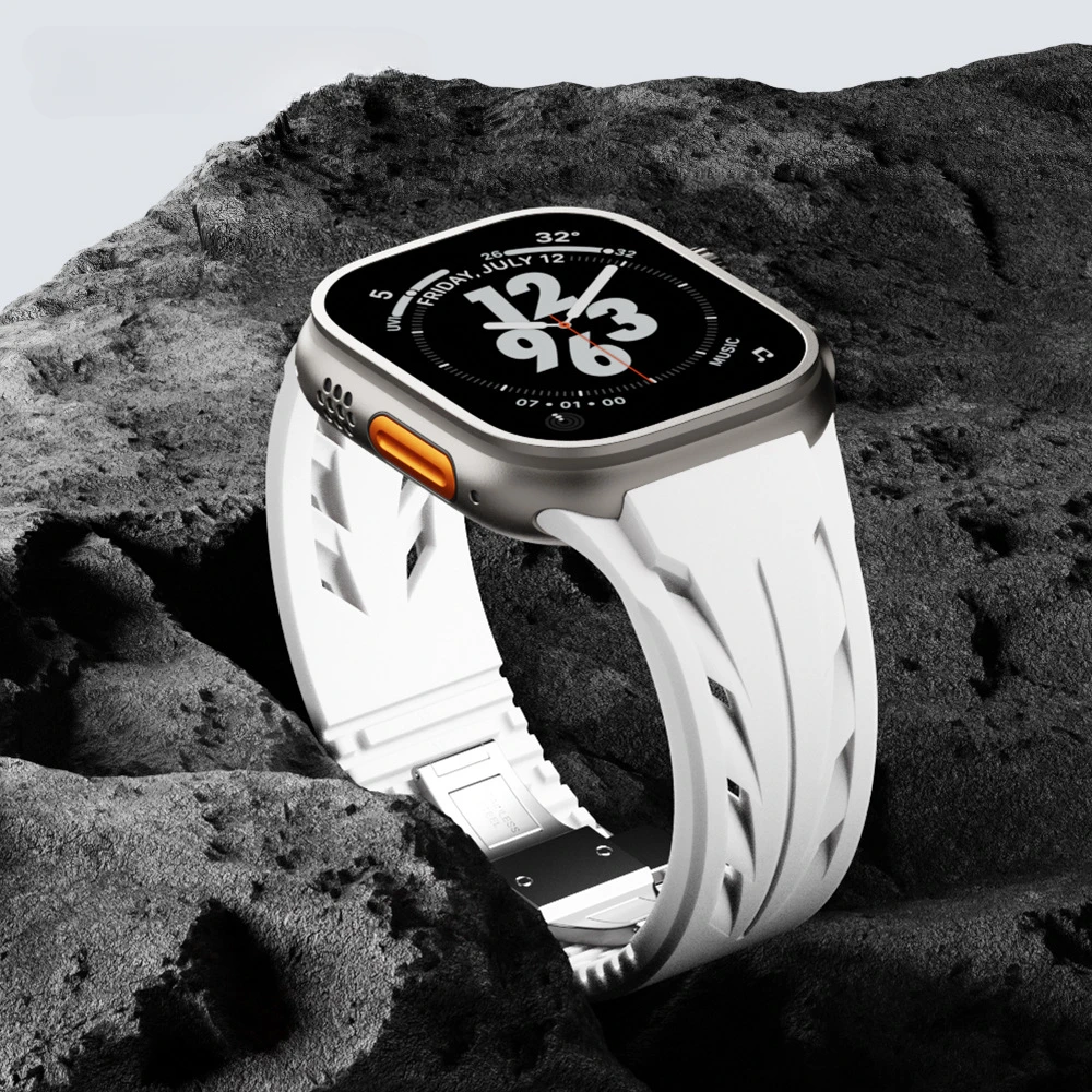 Ultra-Silikon-Armband in Größe geschnitten für Apple Watch 45 mm 44 mm 42 mm Premium-Armband für Iwatch Ultra 2 1 49 mm Serie 9 8 7 Se 6 5 4 Image