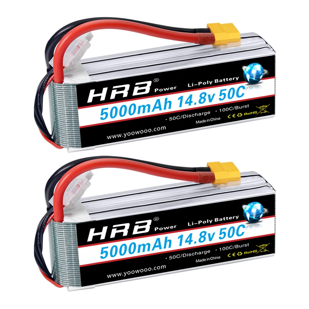HRB 4S Lipo Batterie 14,8 v 5000 mah RC Batterie 50C Mit XT60 Stecker für RC Auto lkw Tank RC Flugzeug drohnen hubschrauber RC DIY Image