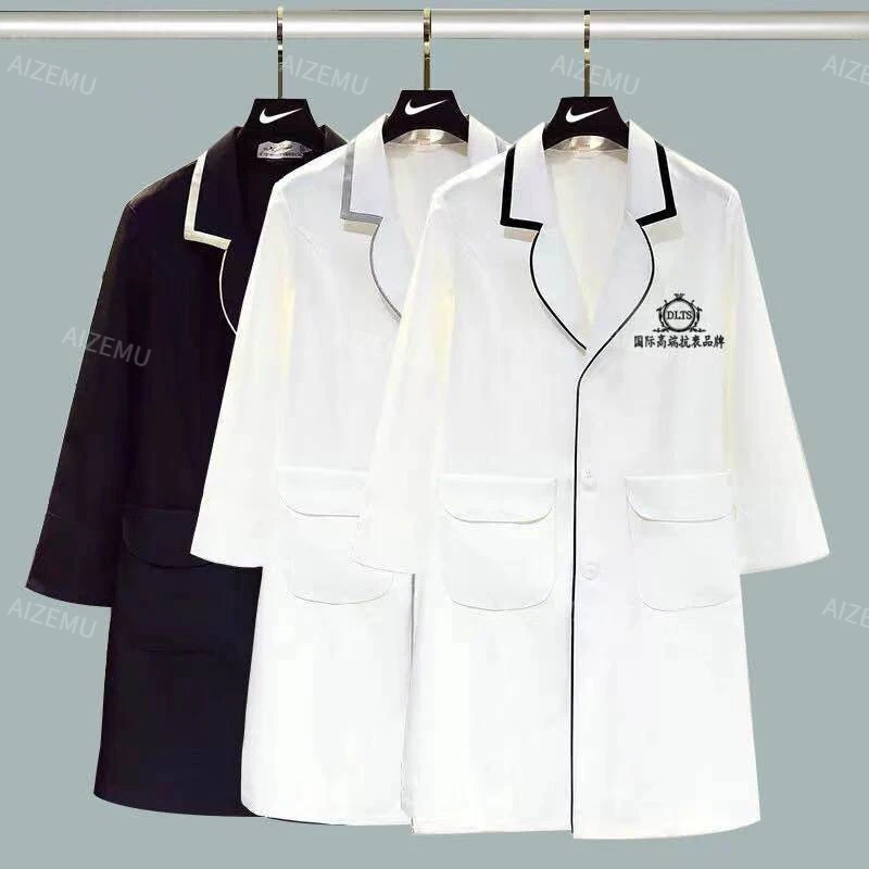 Uniforme de beauté blanc avec robe de beauté significative, vêtements de travail de salon, uniformes de spa, manteau de gIslande, robe rose de spa, vêtements expérimentaux