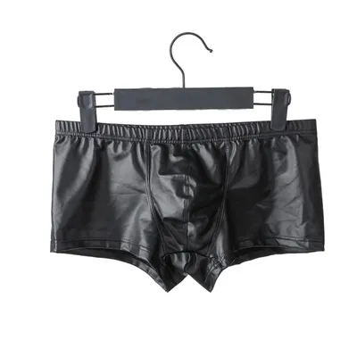 Sexy Herren-Unterwäsche, Boxershorts, Kofferraum, Metall, enge Bandage, Leder, atmungsaktive Image