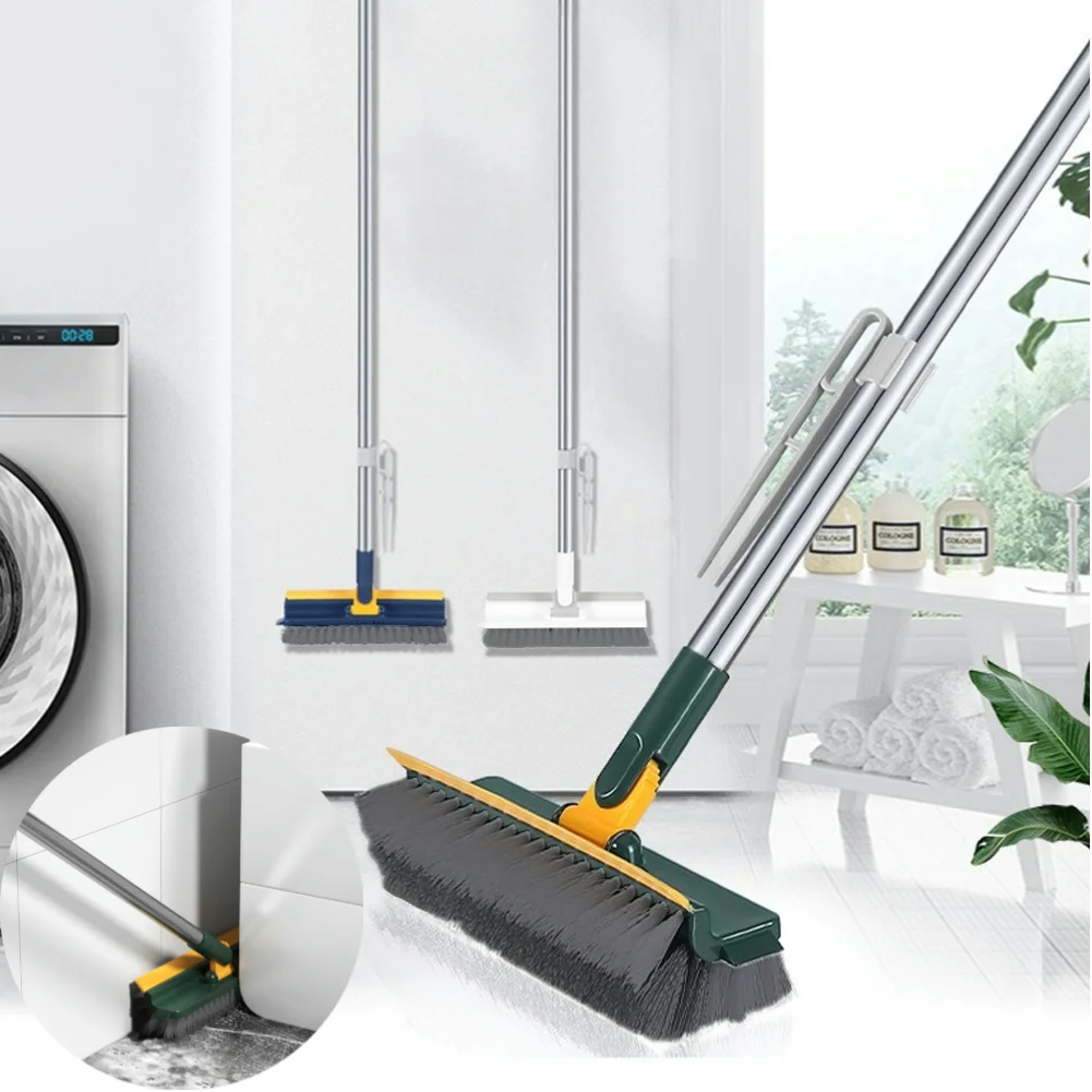 Boden bürste 3 in 1180 ° drehbarer langer Griff abnehmbare Wischer besen Werkzeuge Fliesen magische Rakel Reinigung Bad saubere Bürste