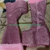 Dame rosa Strass Plattform y2k Stil Stiefel Nachfrage Pailletten Design Knies tiefel Schuhe täglich lässig Kleid Punk Mary Jeans Stiefel