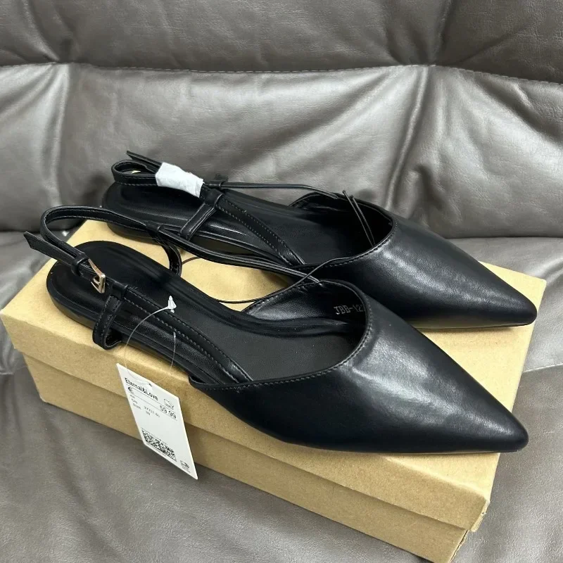 Designer-Mode, spitze Zehen-Damen-Wohnungen, 2024, Herbst, elegantes Kleid, Pumps, flach, große Größe, bequeme Luxus-Damenschuhe
