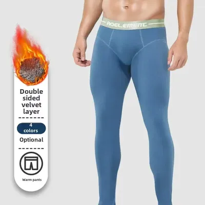 Lange Winter-Unterhosen für Herren, Leggings aus verdicktem Fleece, Thermo-Unterhose, lange Unterhose für Herren Image