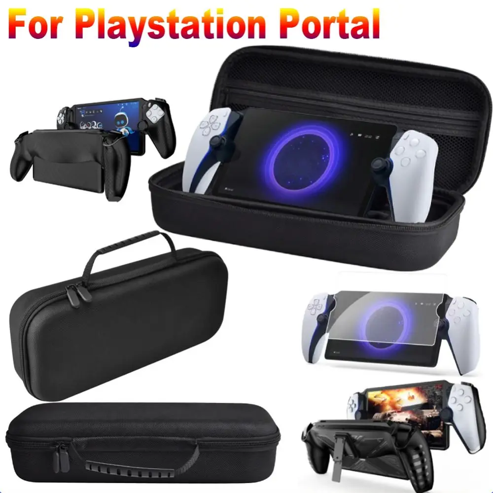 For PlayStation Portal Storage Bag Carrying Case Shockproof Protective Cover Handheld Console Screen Protector Game Accessories
