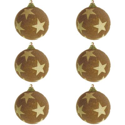 6 Stk. Weihnachtbaumkugeln Stern 8 cm Gold-MYW53769-2-gold