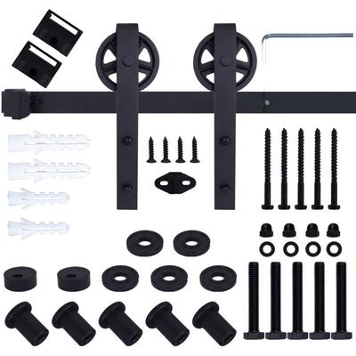 5FT/150CM Schiebetür Komplettset Schiebetürbeschlag Set Schiebetürsystem Laufschiene Form einer Image