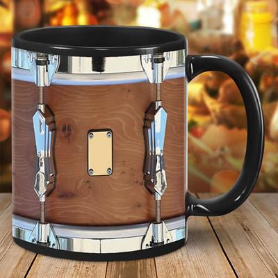 Black Vintage Drum Mug, Funny Drumming Gifts, Christmas Gift for Drummer, Drumming Coffee Cup, Drumming Dad, Drummer Brother Tumbler Gifts, Drums 11oz