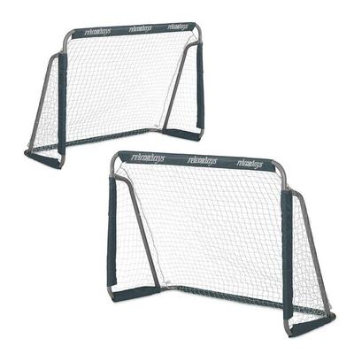 relaxdays 2er-Set Fußballtore - 150x75x150 cm grau
