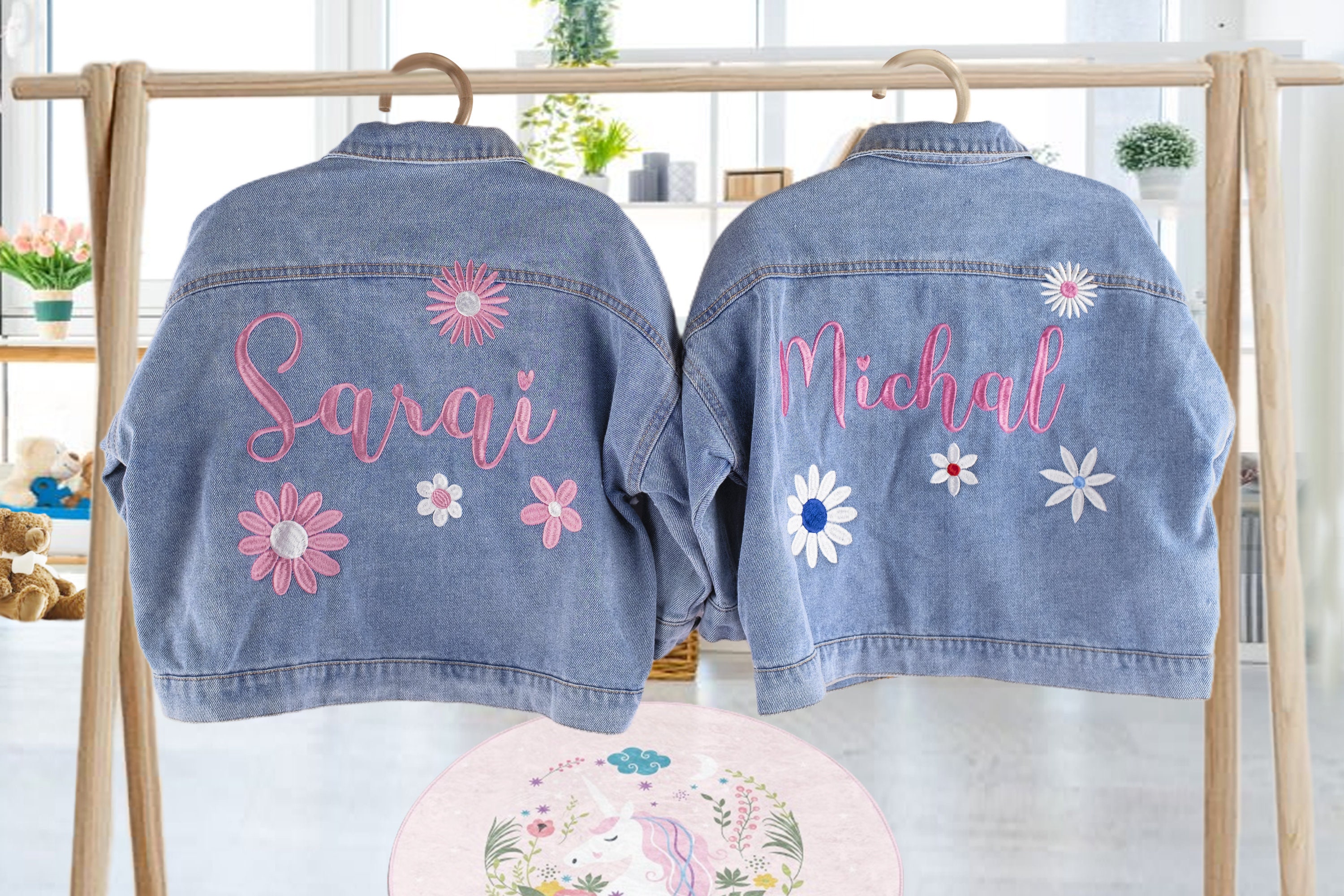 Giacca di jeans ricamata personalizzata per bambini / Giacca di jeans ricamata / Giacca di jeans personalizzata / Giacca di jeans ricamata / Giacca di