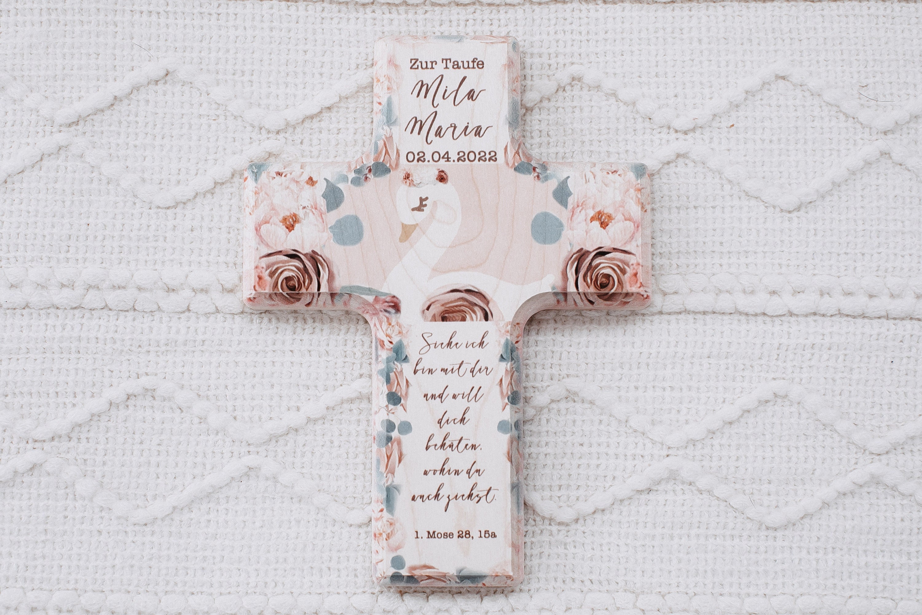 Croce battesimale in legno, croce battesimale personalizzata, battesimo, comunione, cresima personalizzata, croce battesimale con nome e frase battesi