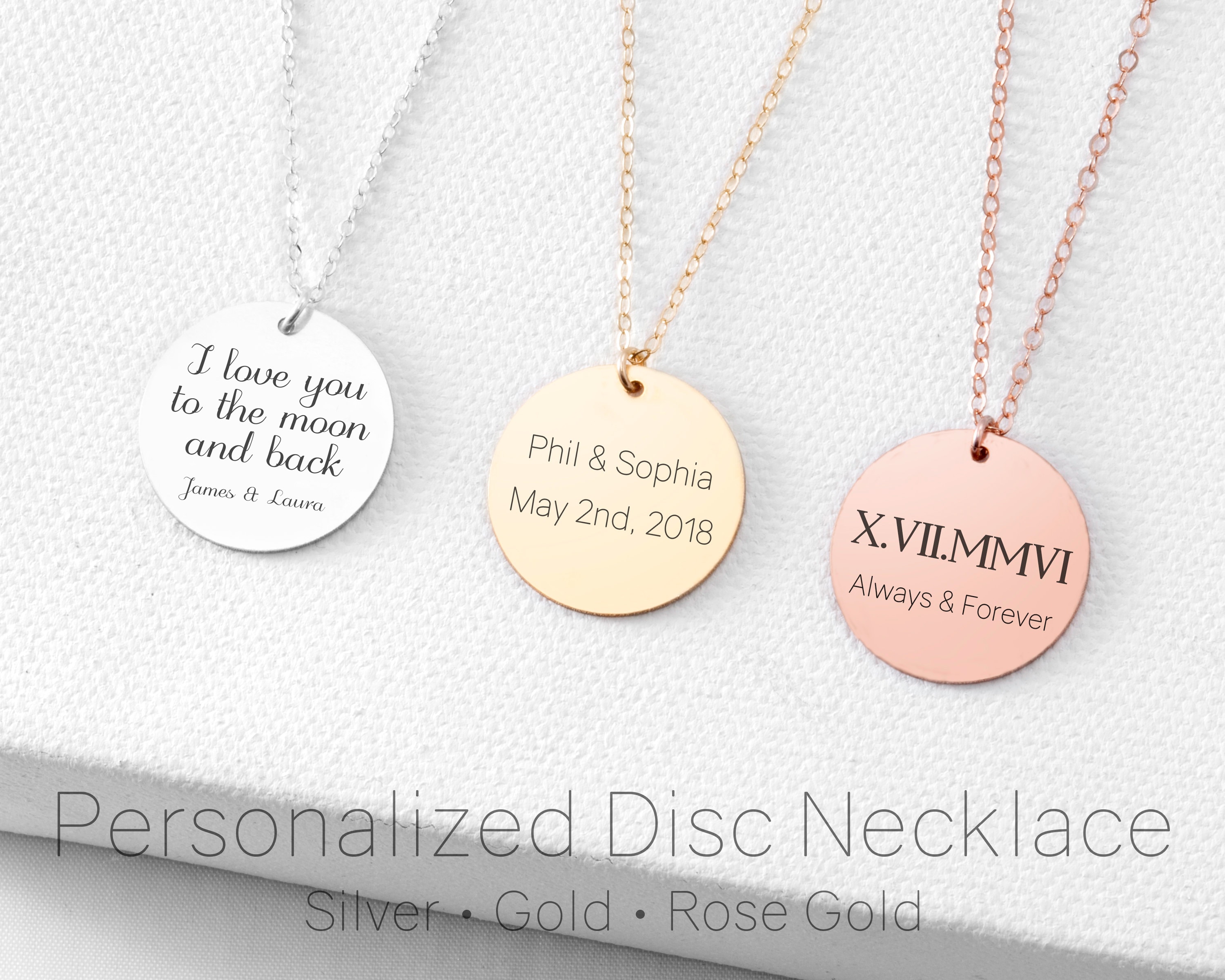 Collana di dischi personalizzata - Collana di dano personalizzata - Collana disco d'oro - Collana disco d'argento - Collana disco d'oro rosa