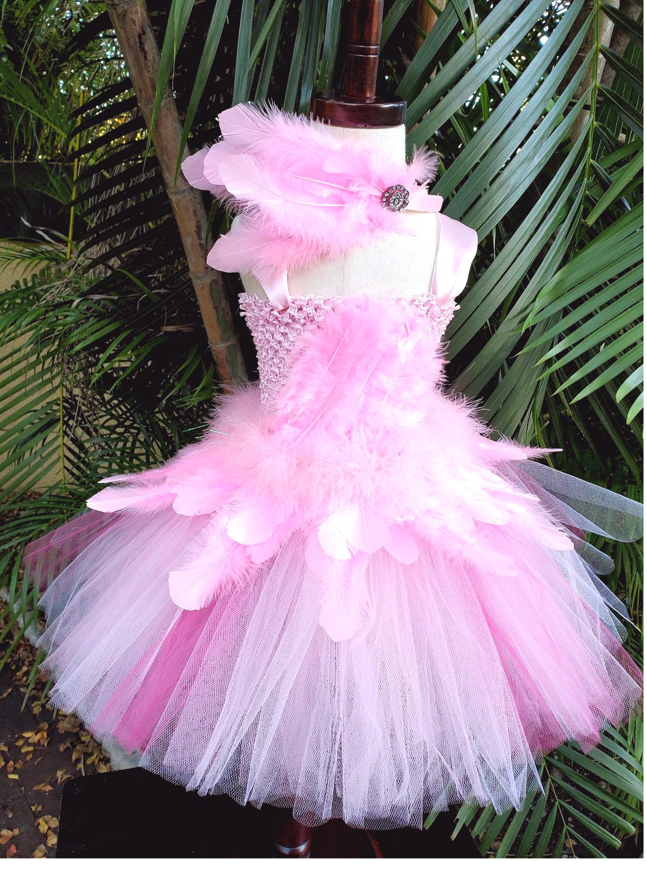 Vestito tutù per bambine, vestito rosa fenicottero, vestito per bambine, tutù fenicottero, vestito rosa tutù, vestito per compleanno, vestito per bamb