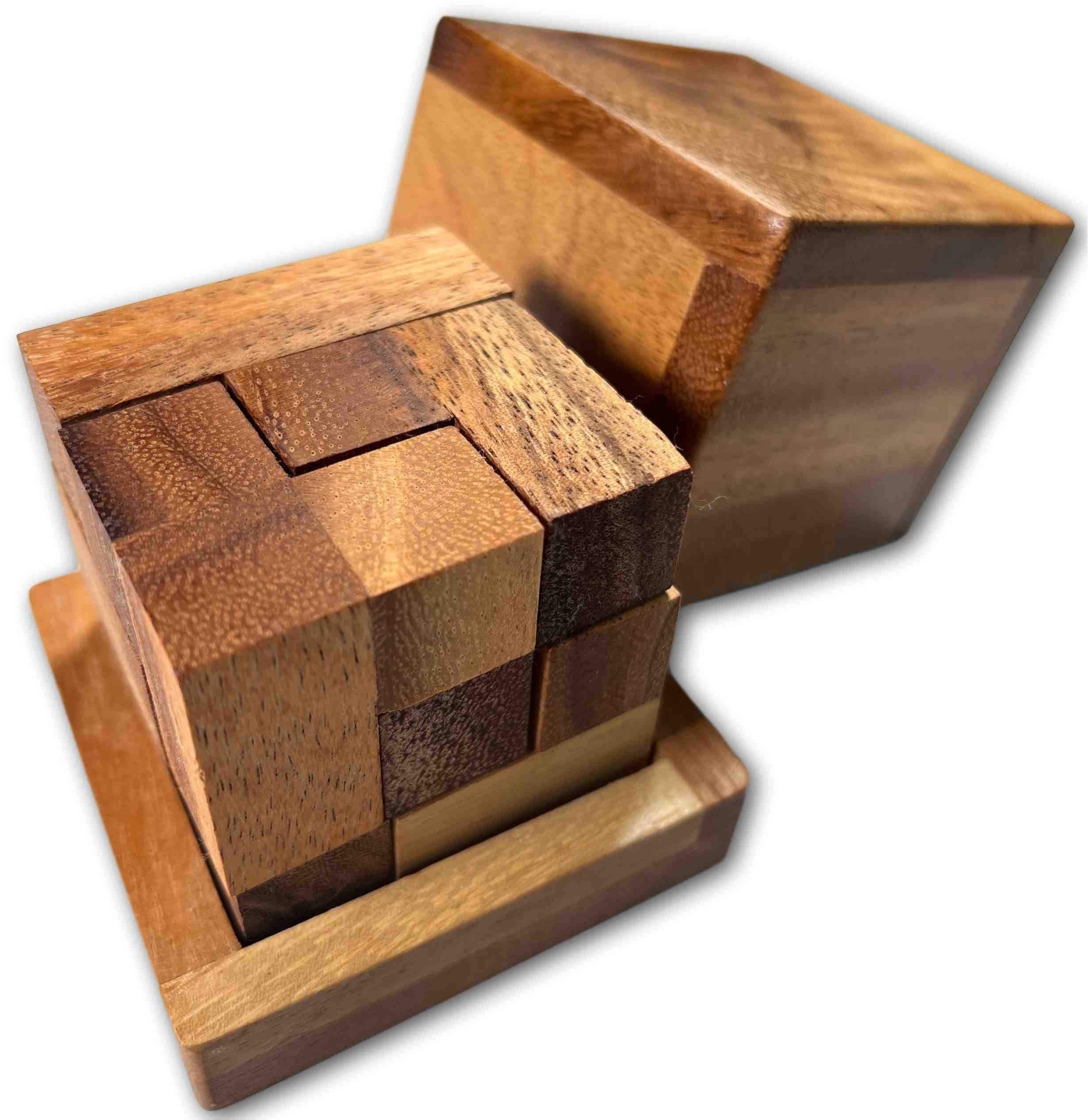 Puzzle con cubo di legno, puzzle con cubo Soma, rompicapo, giocattolo Waldorf, regalo in legno per bambini, puzzle Montessori, blocchi ad incastro, re