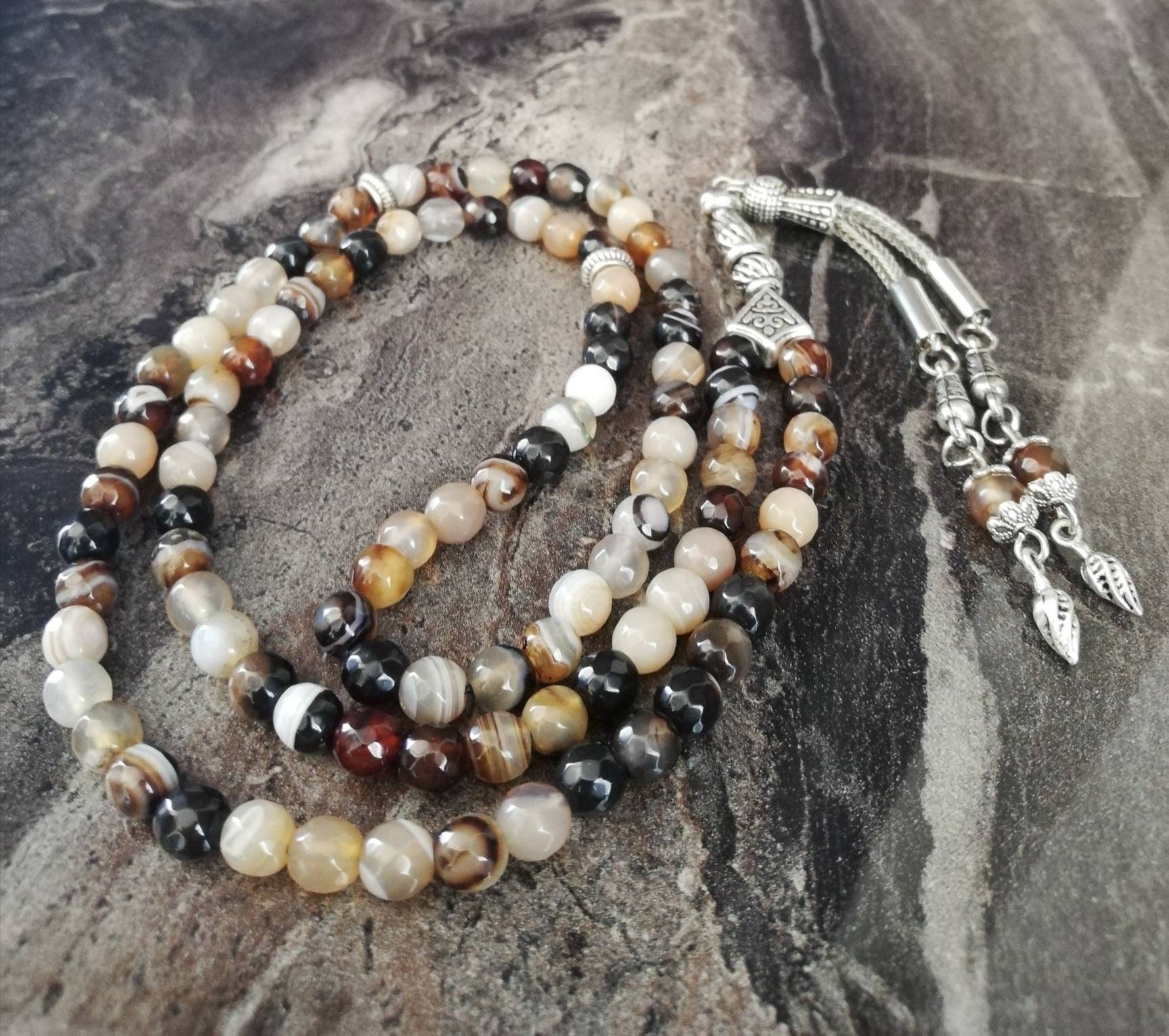 VERA agata, perline di preghiera islamiche Aqeeq, pietra naturale 99 perline, Tasbih, Misbaha, Tasbeeh, rosario, Sibha, Tasbih 99, Tasbih personalizza