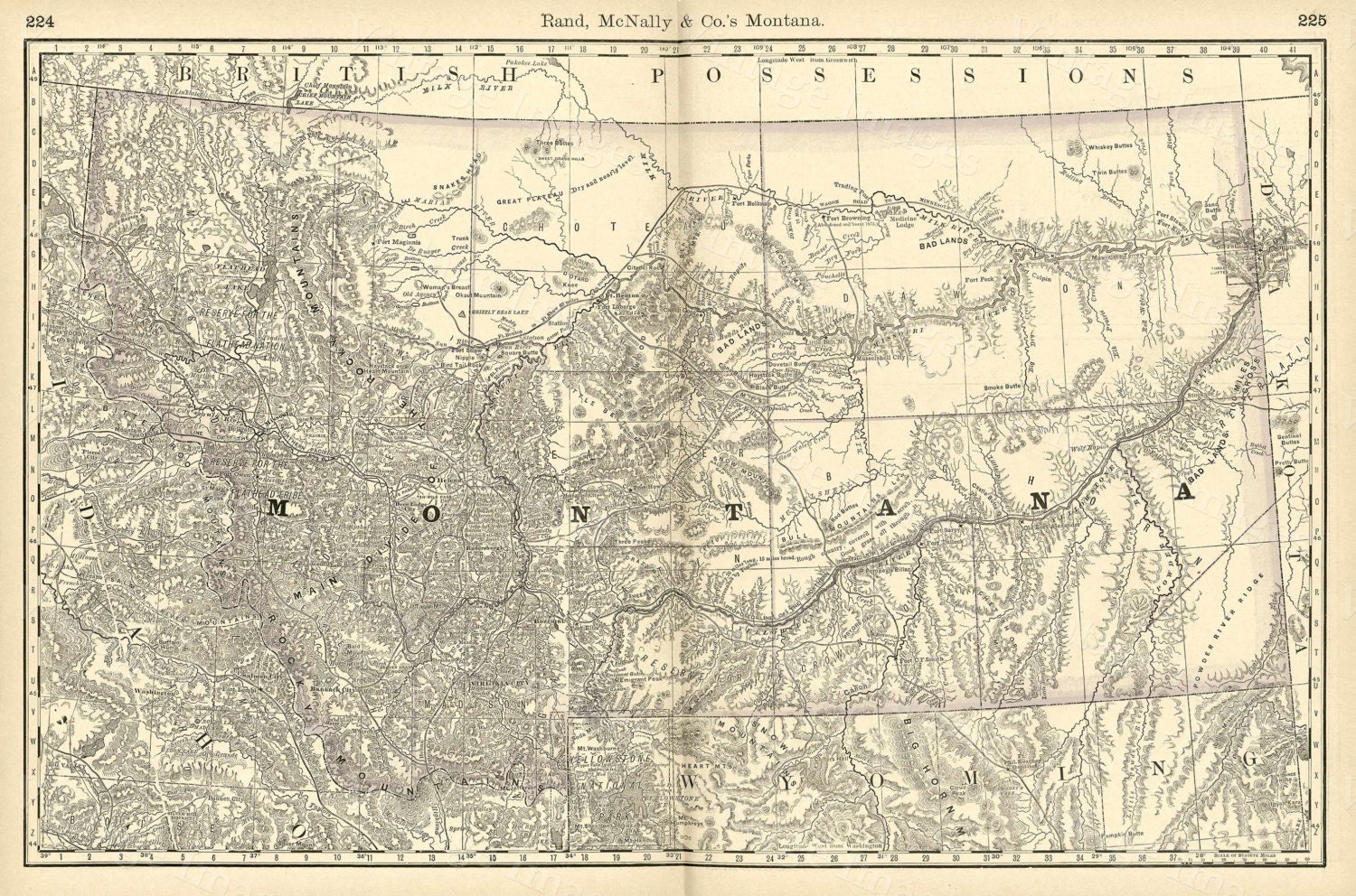 Vecchia mappa del Montana MONTANA ART 1888 Restauro antico Decoratore Stile Montana Wall mappa Vintage Montana mappa wall art home office decor art