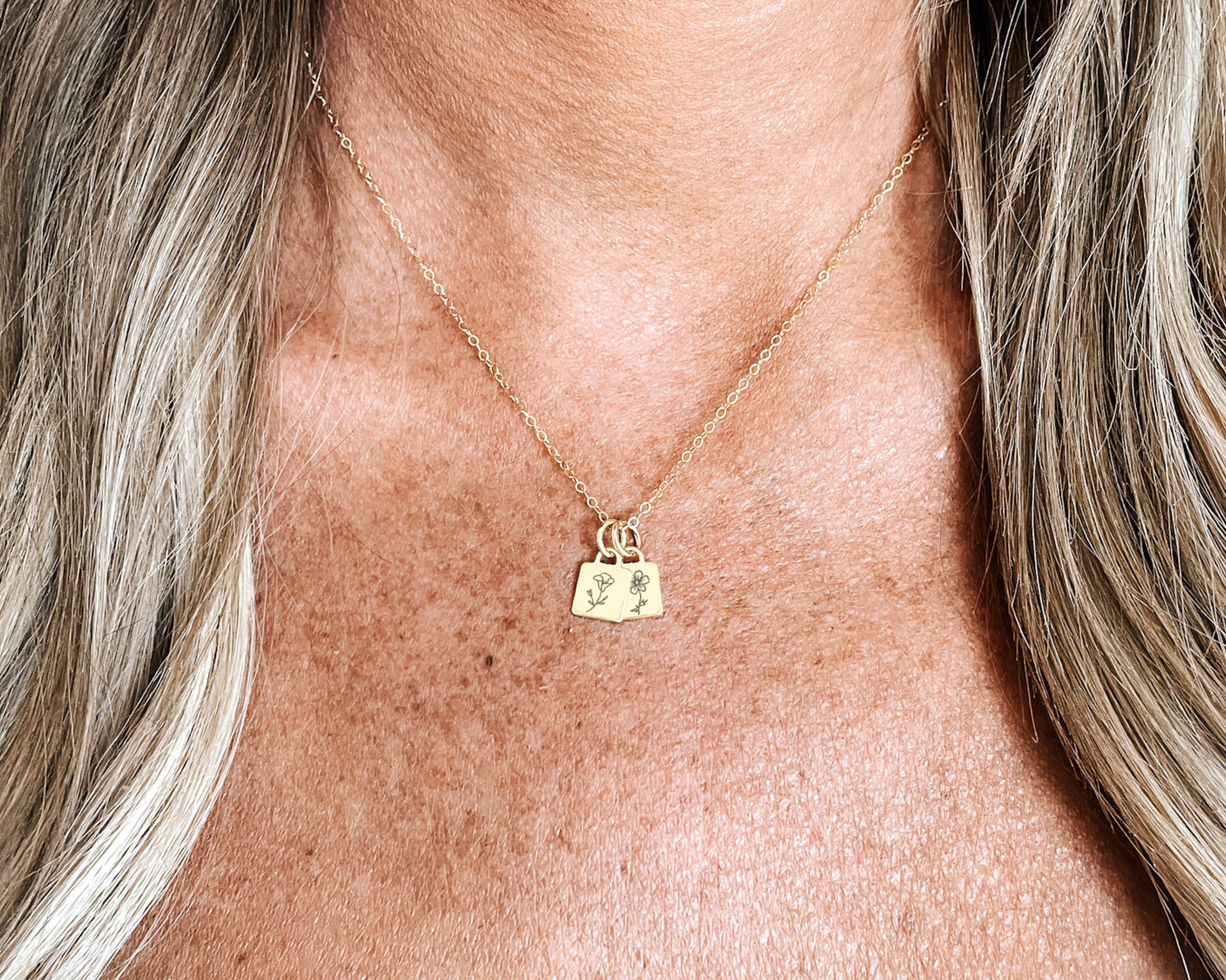 Collana di fiore di nascita delicata * Collana di fiore di nascita * Fiore del mese di nascita * Gioielli di fiore di nascita * Collana di fiore di na
