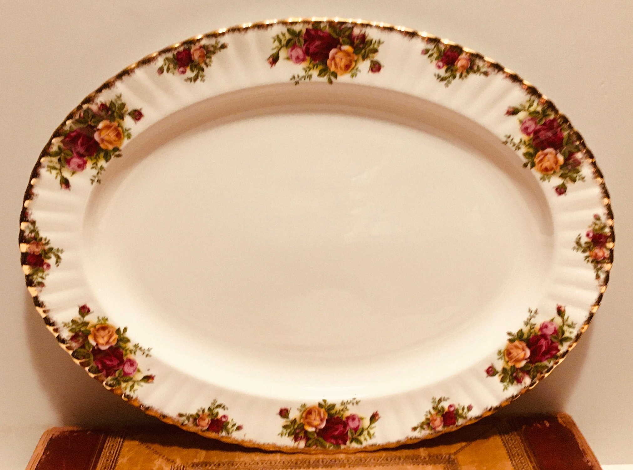 Royal Albert - Old Country Roses - Bone China - Inghilterra - Piatto da portata grande - Vintage - 1962