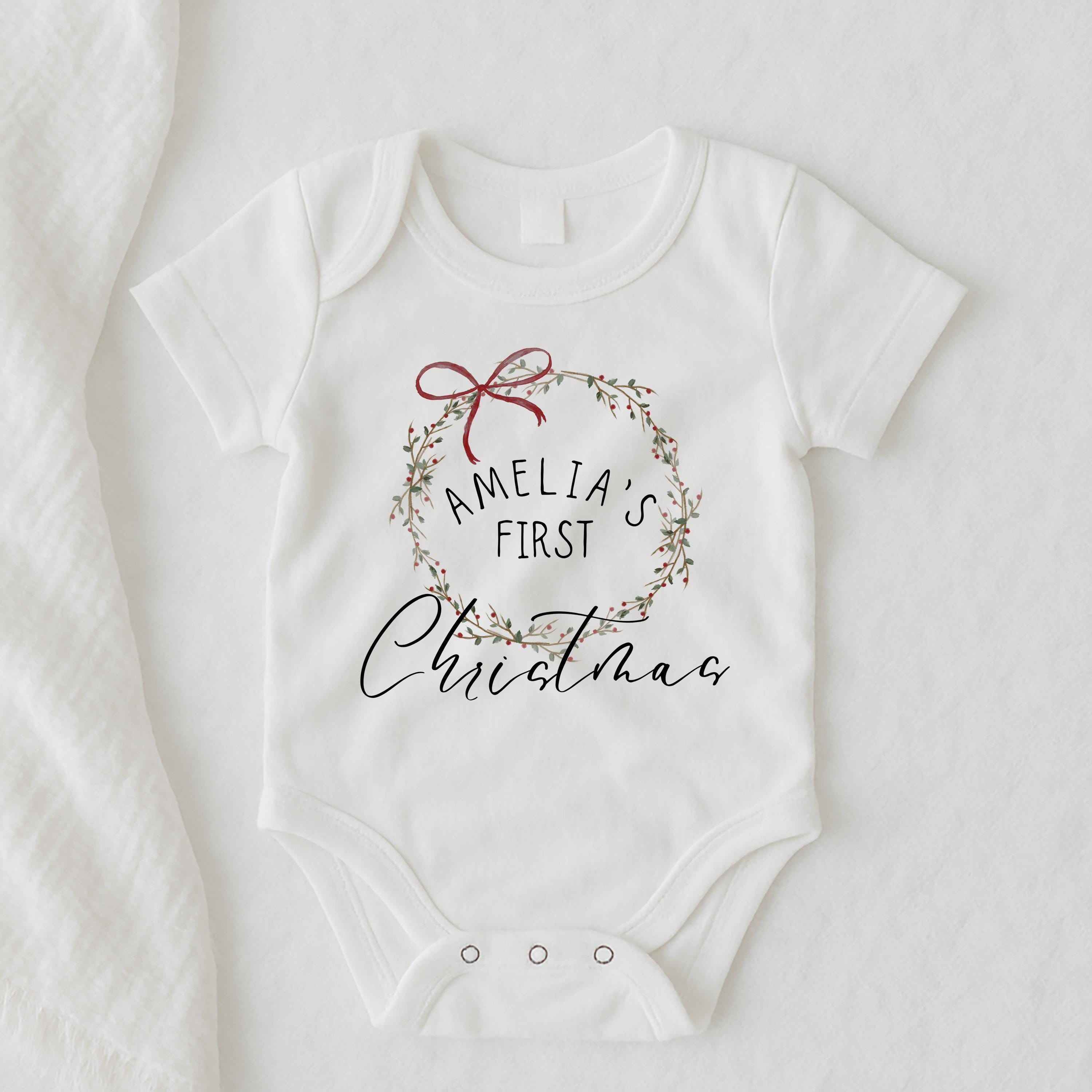 Tutina per il primo Natale, Primo vestito di Natale, Vestito di Natale neutro, Vestiti di Natale per neonati, Albero di Natale, Primo Natale