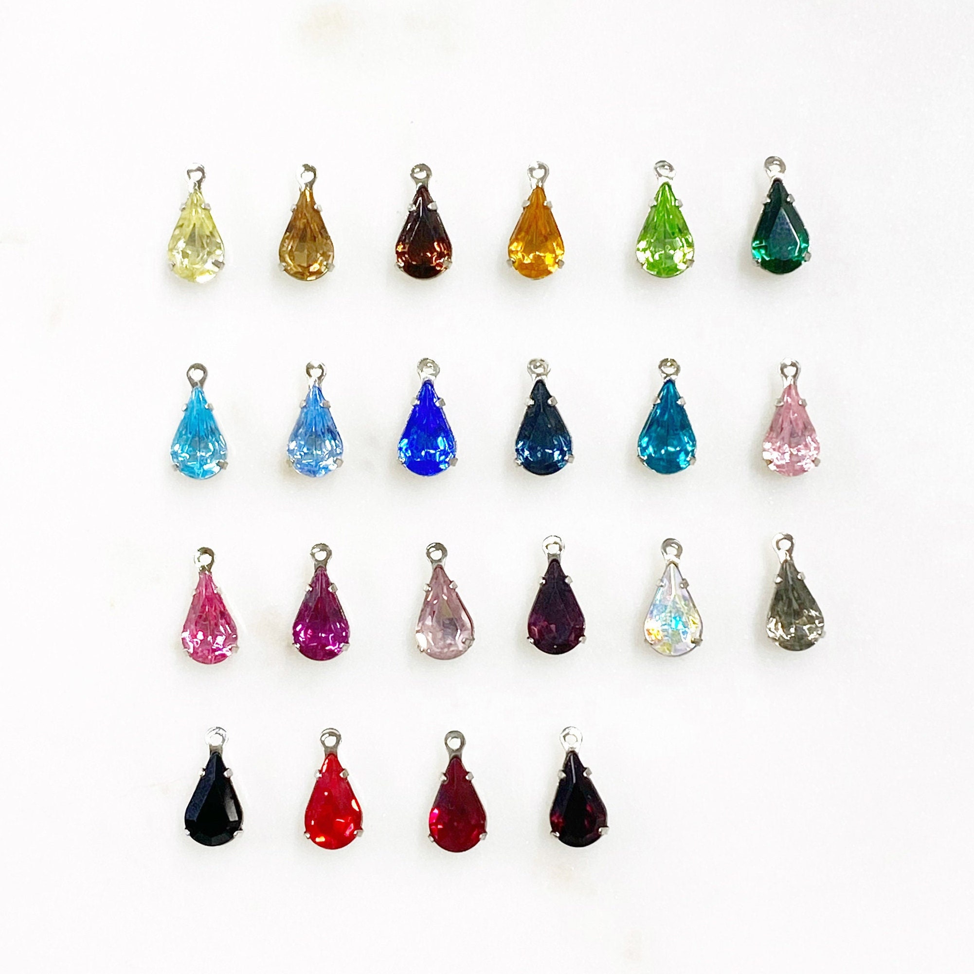 5 pezzi di strass a goccia in cristallo austriaco autentico cristallo austriaco Scegli il tuo colore Metallo base Perline per la creazione di gioielli
