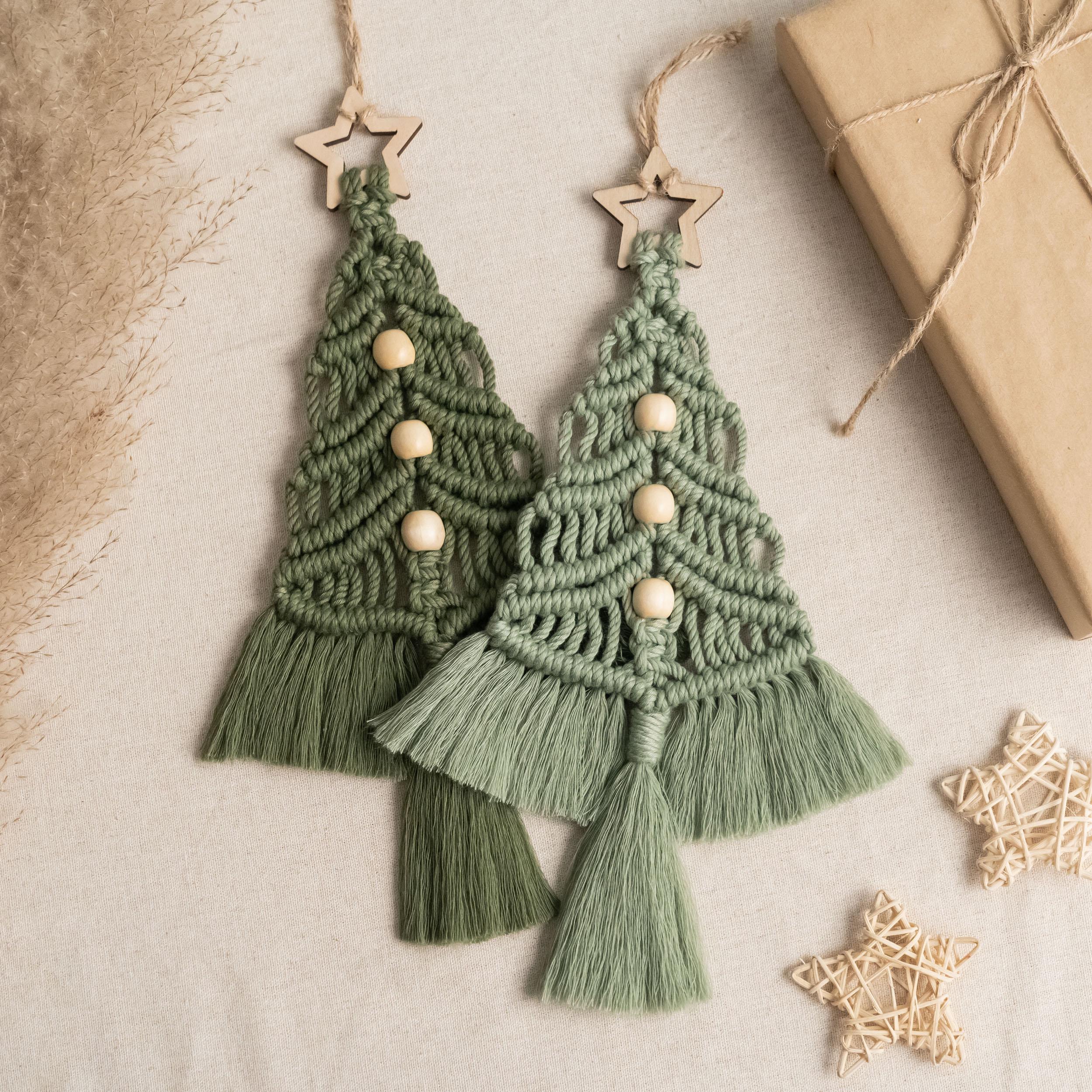 Albero di Natale in macramè Boho, decorazione da parete natalizia, albero di Natale in macramè, decorazioni natalizie da parete, decorazioni natalizie