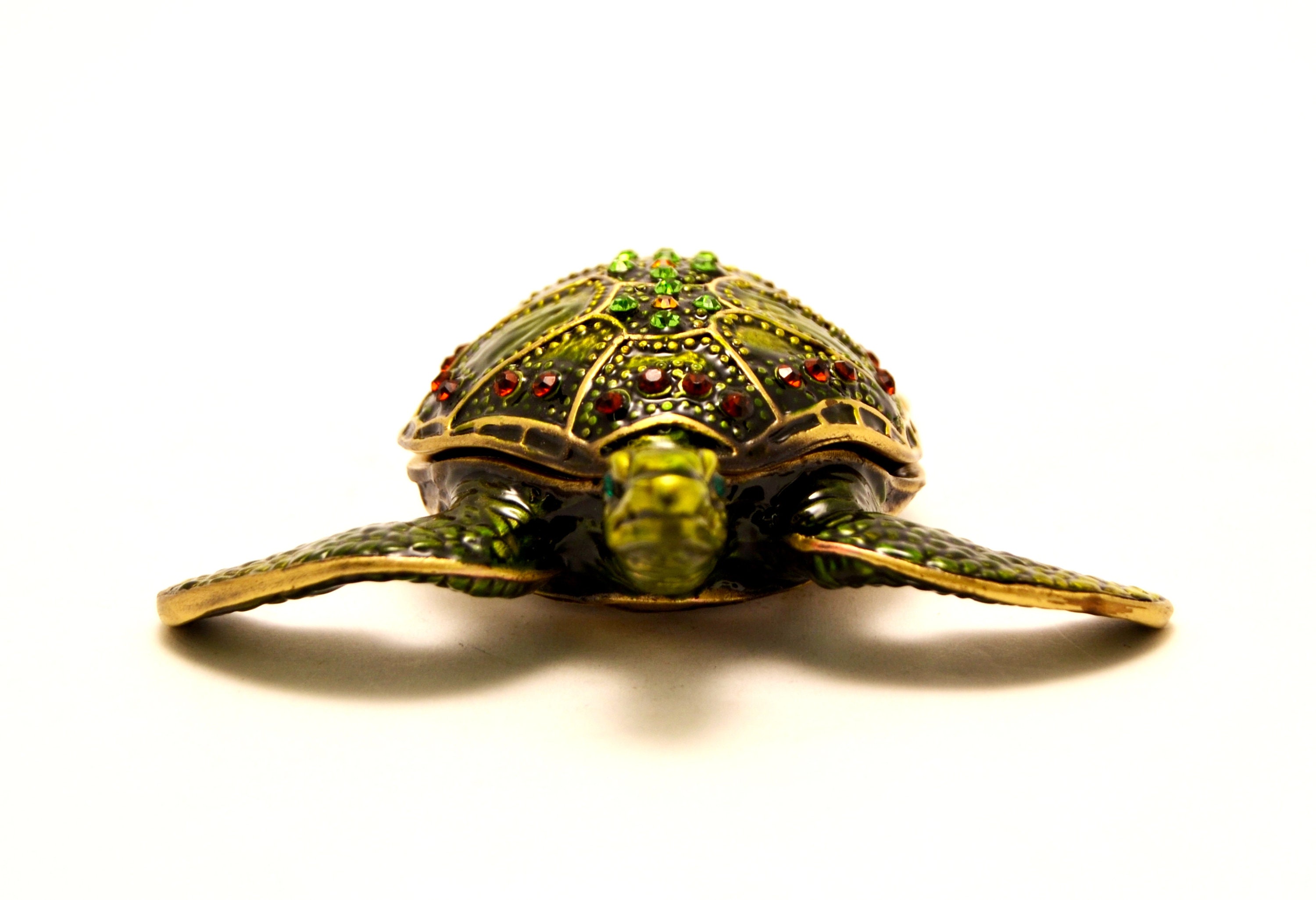 Ciel Collectables - Portagioie a forma di tartaruga marina. Smalto dipinto a mano e cristalli Swarovski.