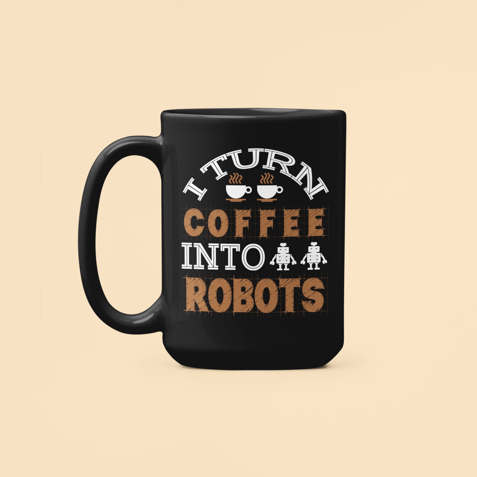 Tazza robotica, regali per costruttori di robot, trasformo il caffè in robot, regali per ingegneri robotici, tazza da caffè, regali divertenti sui rob
