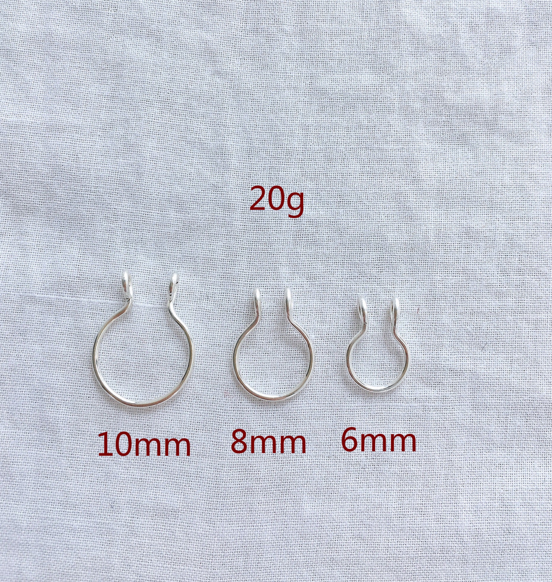 Anello finto per setto nasale, anello per il naso in argento sterling, piercing finto, anello finto per setto nasale, anello per il naso non piercing,