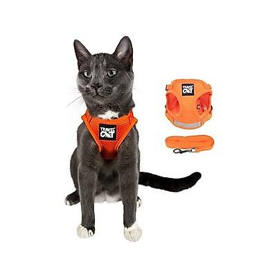 Travel Cat The True Adventurer Reflective Cat & Kitten Harness & Leash, Orange, Large