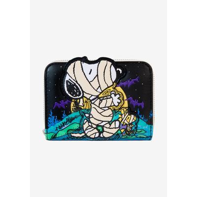 Women's Loungefly x Peanuts Snoopy Mummy Zip Around Wallet by Loungefly in Black