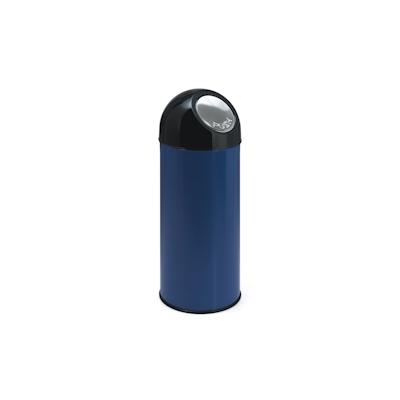 PROREGAL Klassischer Abfallbehälter mit Pushdeckel | 55 Liter, HxBxT 84x31x31cm | Metall | Blau Image