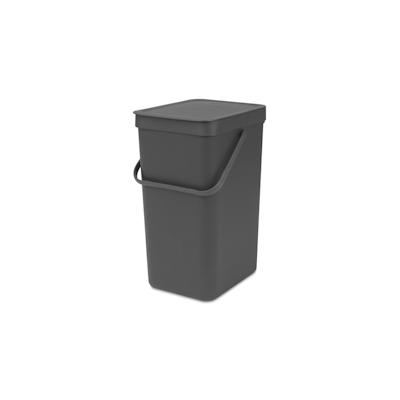 Brabantia Abfallsammler mit Stay-open Deckel | 16 Liter, HxBxT 40x27,9x22cm | Kunststoff | Dunkelgrau Image
