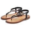Zehentrenner LASCANA, Damen, Gr. 41, schwarz, Obermaterial: 100% Lederimitat. Decksohle: 100% Lederimitat. Laufsohle: 100% Synthetik, unifarben, elegant, Schuhe Zehenstegsandale, mit Schmucksteinchen, Sandale VEGAN