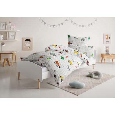 Kinderbettwäsche LÜTTENHÜTT "CUDDLEE", weiß (trecker, tiere), B/L: 135cm x 200cm, , Renforcé, B/L: 40cm x 80cm, Renforcu00e9, Obermaterial: 100% Baumwolle, Bettwäsche, in vielen Designs: Dino,Einhorn,Weltraum,Baustelle,Herz,Trecker,Safari Image