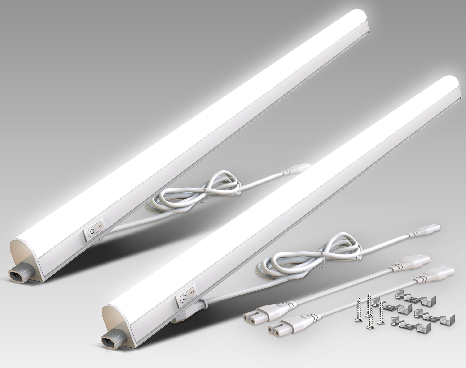 B.K.LICHT Unterschrankleuchte "BK_UL1513 2er Set LED Unterbauleuchte, je 87,3cm, 15W, 1500lm, 4.000K", weiß, 2, H: 3cm, 2 Stk., Leuchten, Lichtleiste mit neutralweißen Licht, erweiterbar durch Stecksystem Image