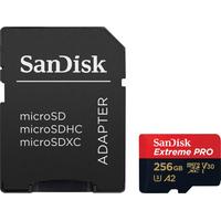 SANDISK Speicherkarte Extreme PRO microSDXC™-UHS-I-KARTE, schwarz (schwarz, rot), 256 GB, Speicherkarten